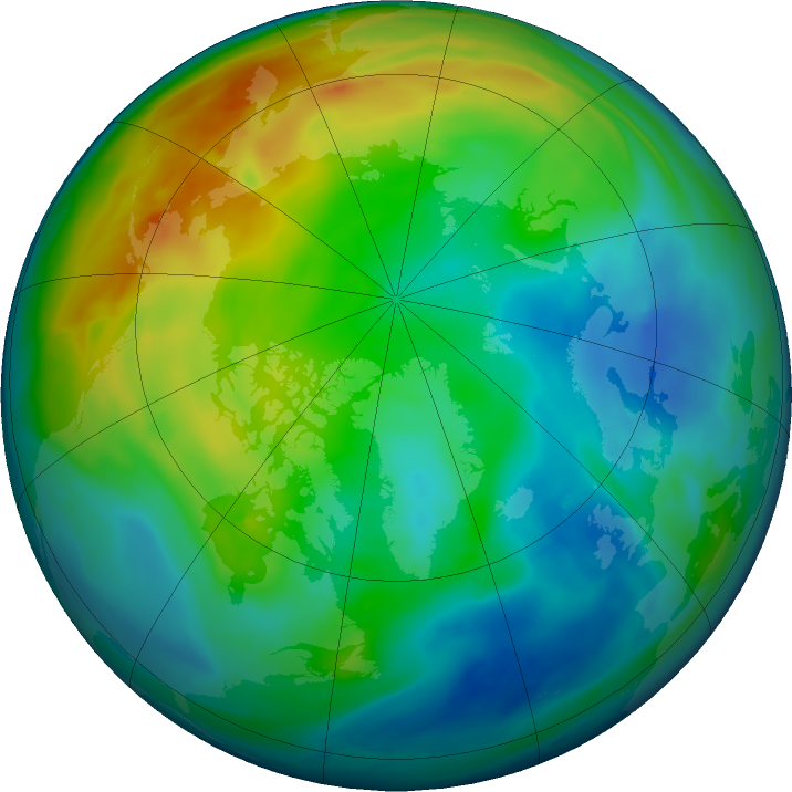 Arctic ozone map for 09 December 2020